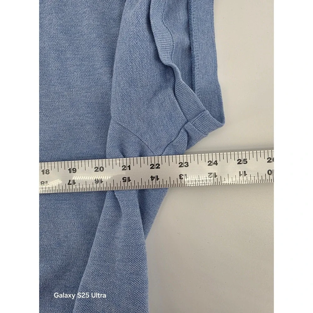 Polo Ralph Lauren Mens XXL Custom Slim Fit Blue Mesh Short‎ Sleeve Polo Shirt